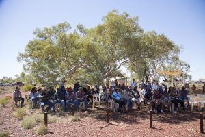 Traditional Owners gathering to witness the declaration of Native Title