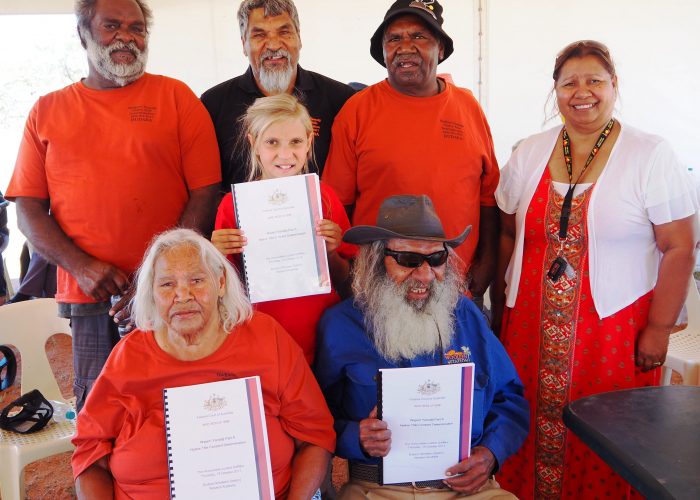 Wajarri people proudly showing their consent determination