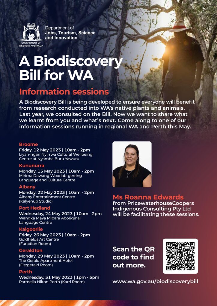 WA Biodiscovery Bill information sessions